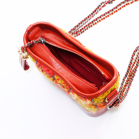 CHANEL Gabriel Tweed Wool 25s Sac à bandoulière Orange x jaune WS7118