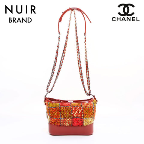 シャネル CHANEL ガブリエル ツイード ウール 25番台 ショルダーバッグ オレンジxイエロー WS7118