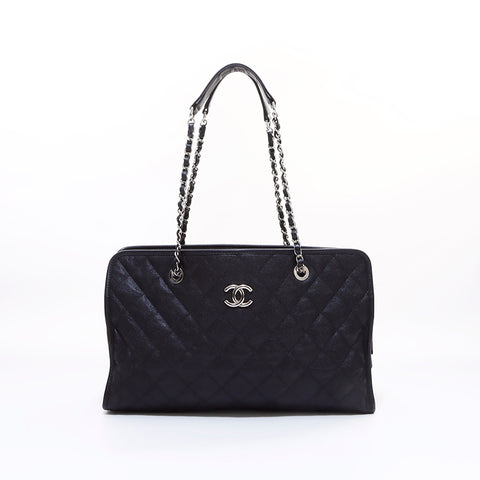 シャネル CHANEL キャビアスキン 15番台 フレンチリビエラ ショルダーバッグ ブラック WS7121