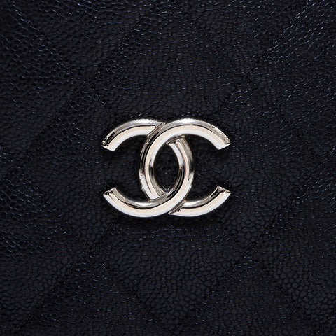 シャネル CHANEL キャビアスキン 15番台 フレンチリビエラ ショルダーバッグ ブラック WS7121