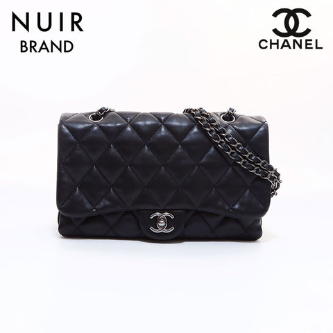 Chanel Silver Metal Fittings Matelasse No. 18 Shoulder Bag Black WS7125