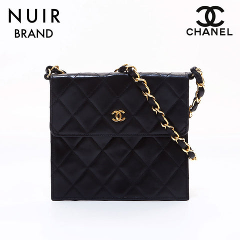 Chanel CHANEL 0th Chain Lambskin Shoulder Bag Black WS7126