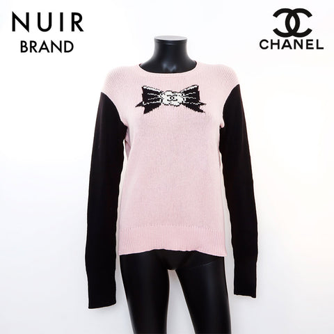 Chanel CHANEL ribbon Coco mark knit pink WS7136