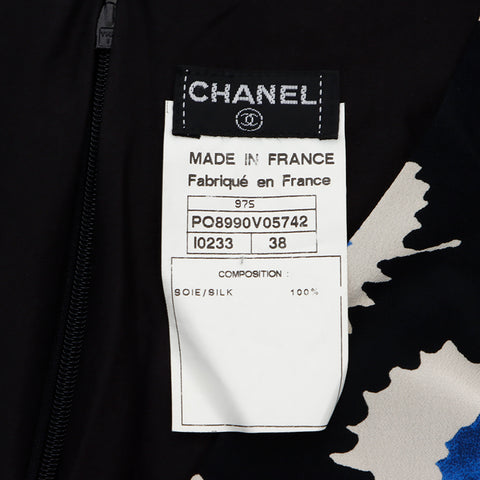 シャネル CHANEL 1997年 総柄 ノースリーブ Size38 シルク ワンピース マルチカラー WS7137