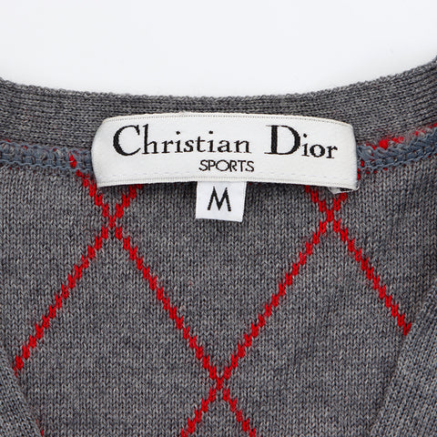 クリスチャンディオール Christian Dior SizeM チェック スポーツ ベスト レッド WS7140