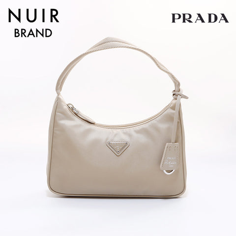 PRADA Re-Edition 2000 Re-Nylon Mini Bag Handbag Beige WS7147