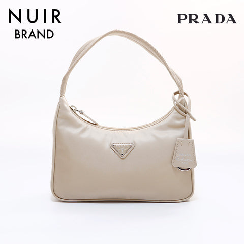 PRADA Re-Edition 2000 Re-Nylon Mini Bag Handbag Beige WS7148