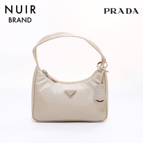 PRADA Re-Edition 2000 Re-Nylon Mini Bag Handbag Beige WS7150