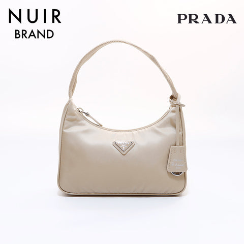 PRADA Re-Edition 2000 Re-Nylon Mini Bag Handbag Beige WS7151