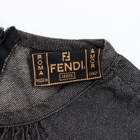 フェンディ FENDI コットン 花柄 ドレス/ セットアップ グレー WS7174