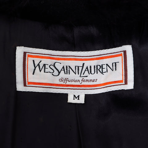 イヴ・サンローラン YVES SAINT LAURENT ファー/Size:M ジャケット ブラック WS7177