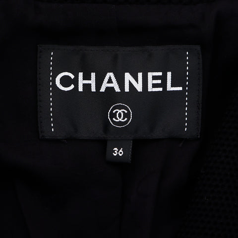 Chanel Mesh Zip Blouson/Size:36 Jacket Black WS7182