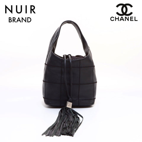 Chanel Chocolate Bar Fringe Handbag Black WS7192
