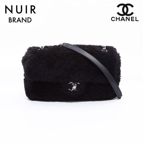 Chanel Single Flap Shoulder Bag Black WS7193