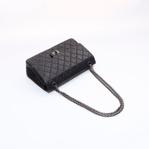 シャネル CHANEL 2.55 マトラッセ ショルダーバッグ ブラック WS7195