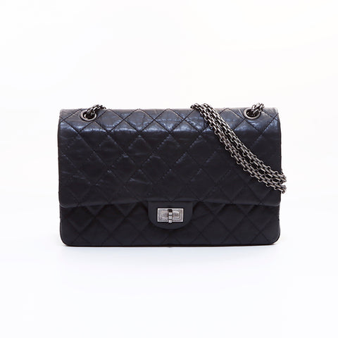 シャネル CHANEL 2.55 マトラッセ ショルダーバッグ ブラック WS7195