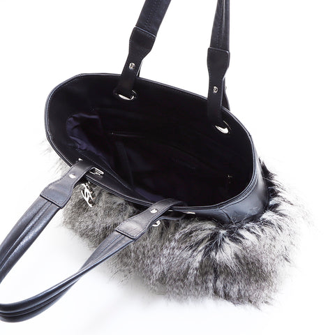 Chanel Balibiaritz Fur Handbag Black WS7198
