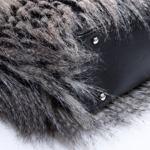 Chanel Balibiaritz Fur Handbag Black WS7198