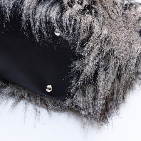 Chanel Balibiaritz Fur Handbag Black WS7198