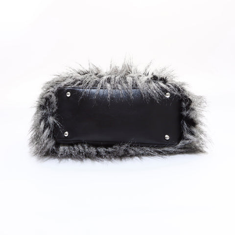 Chanel Balibiaritz Fur Handbag Black WS7198