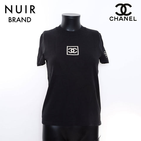 シャネル CHANEL スポーツライン 半袖 Size:M ニット ブラック WS7201