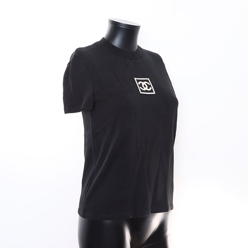 シャネル CHANEL スポーツライン 半袖 Size:M ニット ブラック WS7201