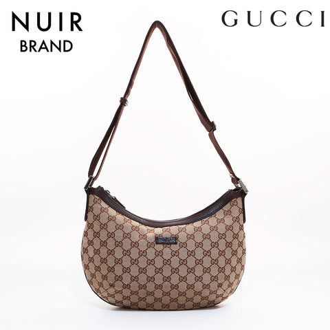 Gucci GG Canvas Shoulder Bag Brown WS7206