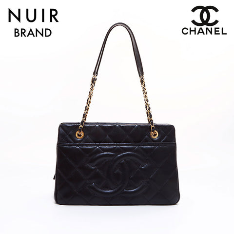 Chanel CHANEL 18 caviar skin handbag black WS7208
