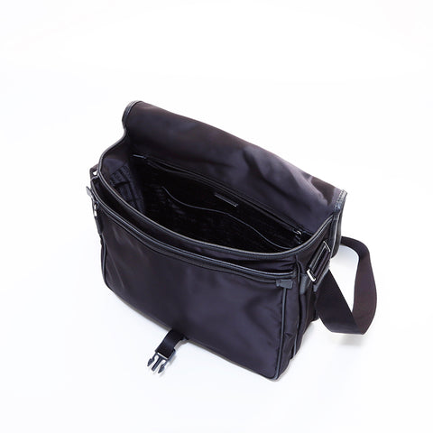 PRADA Logo Shoulder Bag Black WS7215
