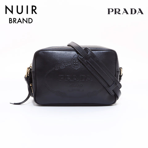 PRADA Logo Shoulder Bag Black WS7216