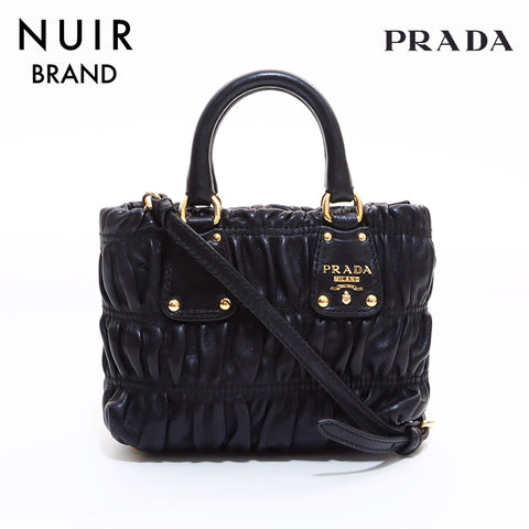 PRADA Logo 2way Mini Shoulder Bag Black WS7217