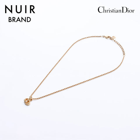 クリスチャンディオール Christian Dior ラインストーン ネックレス ゴールド WS7224