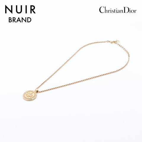 クリスチャンディオール Christian Dior ラインストーン ネックレス ゴールド WS7225