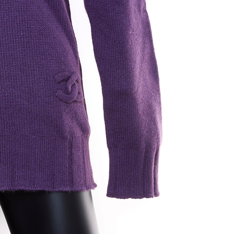 Chanel Coco Mark Size 40 Knit Purple WS7231