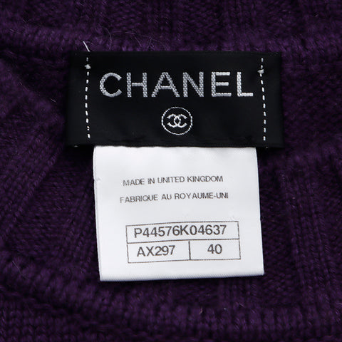 Chanel Coco Mark Size 40 Knit Purple WS7231