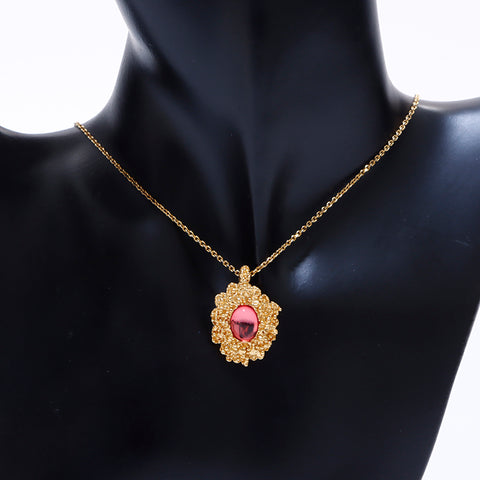 YVES SAINT LAURENT Collier pierres de couleur or WS7243