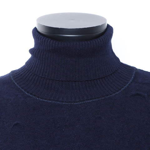 Chanel Size 38 Short Sleeve Shirt Navy WS7275