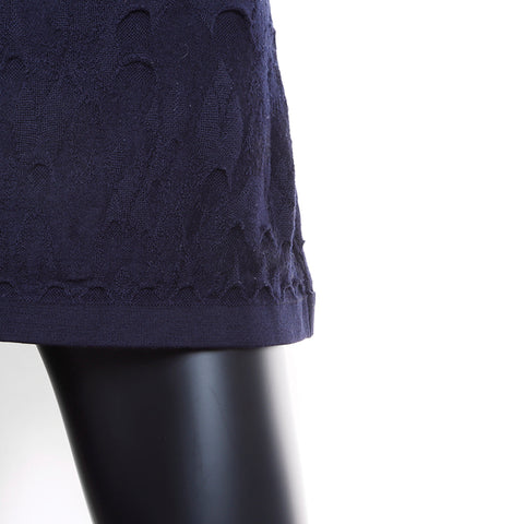 Chanel Size 38 Short Sleeve Shirt Navy WS7275