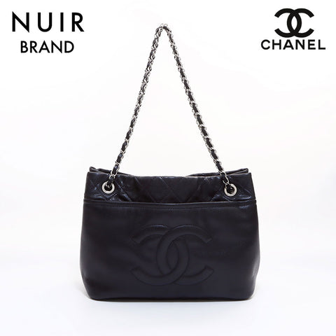 Chanel Coco Mark Matelasse Caviar No. 13 Tote Bag Black WS7278