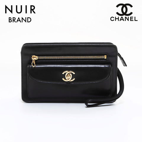 Chanel CHANEL Coco Mark Second Bag No. 4 Handbag Black WS7279