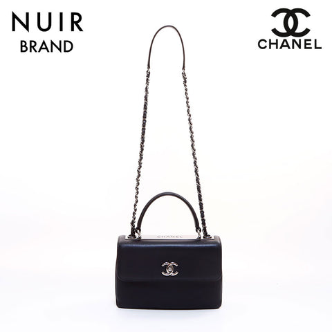 シャネル CHANEL ターンロック 2WAY チェーン ハンドバッグ ブラック WS7289