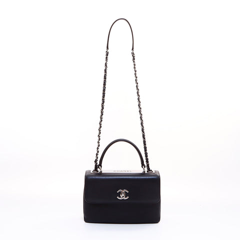 シャネル CHANEL ターンロック 2WAY チェーン ハンドバッグ ブラック WS7289