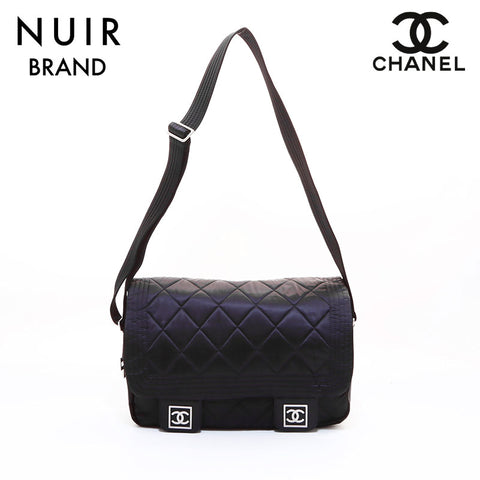 Chanel Sports Line Nylon Shoulder Bag Black WS7297