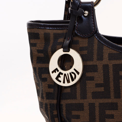 フェンディ FENDI ズッカ柄 ハンドバッグ ブラウン WS7306