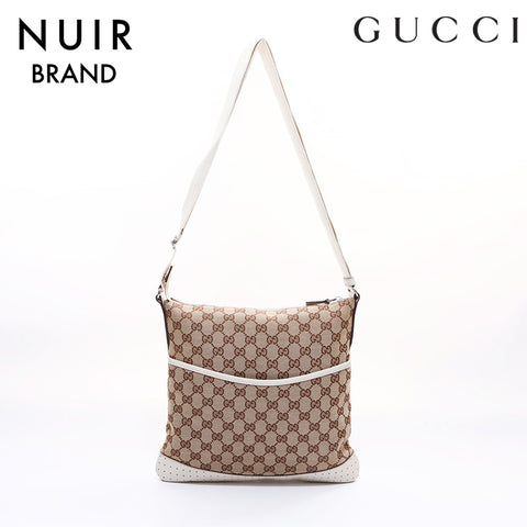 Gucci GG Canvas Shoulder Bag Brown WS7312