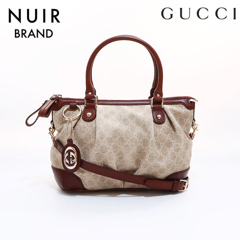 Gucci GG Canvas 2way Shoulder Bag Brown WS7313