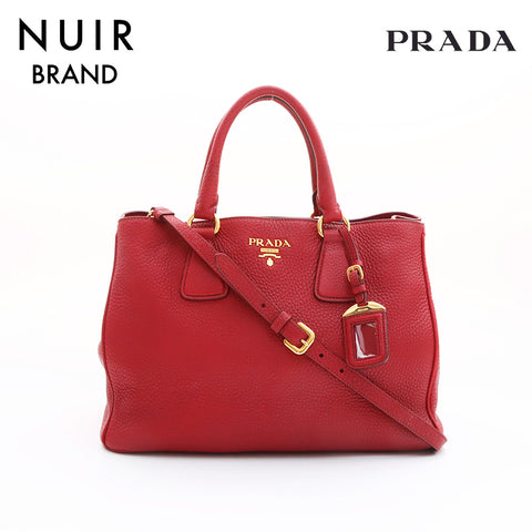 PRADA 2way handbag red WS7319