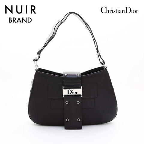 Christian Dior Street Chic Silver Hardware Shoulder Bag Black WS7328