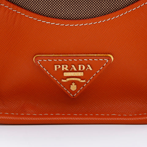 プラダ PRADA 2way キャンバス ハンドバッグ ブラウン WS7329