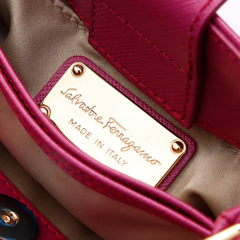 サルヴァトーレフェラガモ Salvatore Ferragamo ヴァラ チェーン ハンドバッグ レッド WS7335